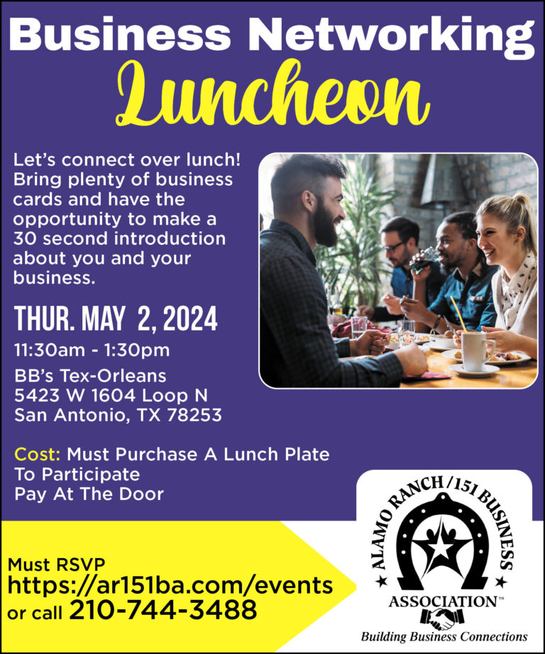 Alamo Ranch 151 Business Association May 2024 Luncheon
